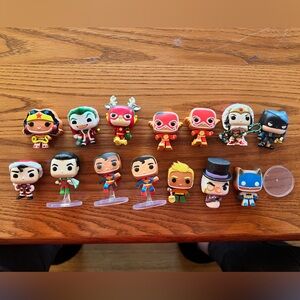 Funko POP mini superhero Christmas set lot 14 figures Batman Superman DC comics